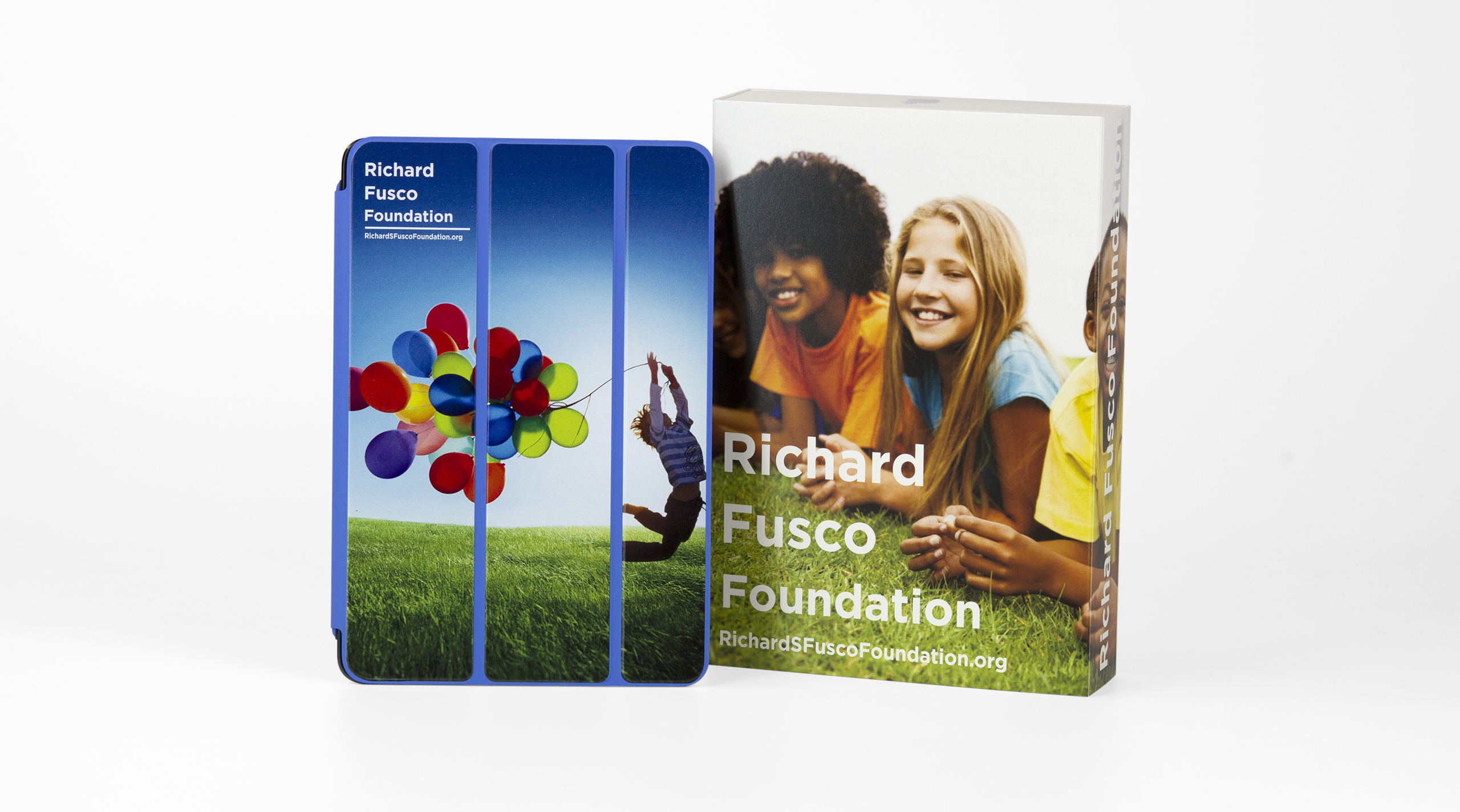 Each iPad is custom branded with the Foundation's colorful brand.