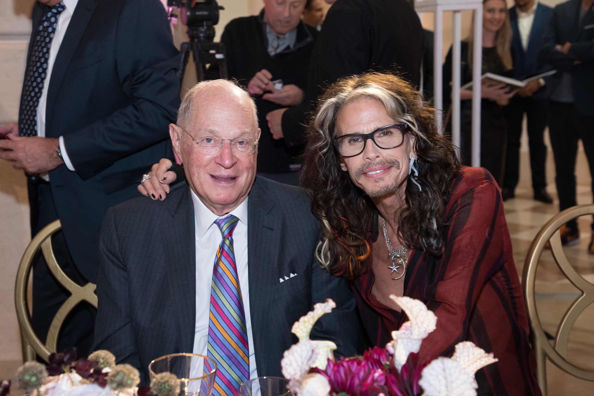 Some of the guests of honor at the Summit included: Anthony M. Kennedy, retired Justice of the United States Supreme Court, and Steven Tyler, Rock and Roll Hall of Fame singer and songwriter. Photo credit: American Academy of Achievement