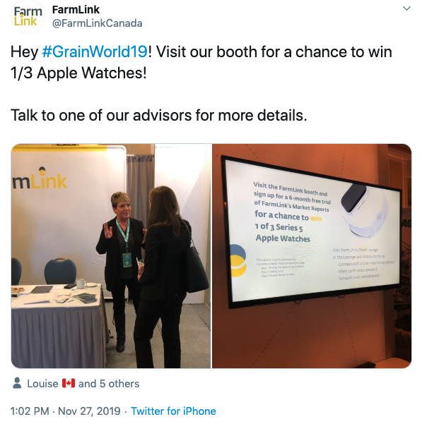 FarmLink features the customized Apple Watch at Grain World Conference