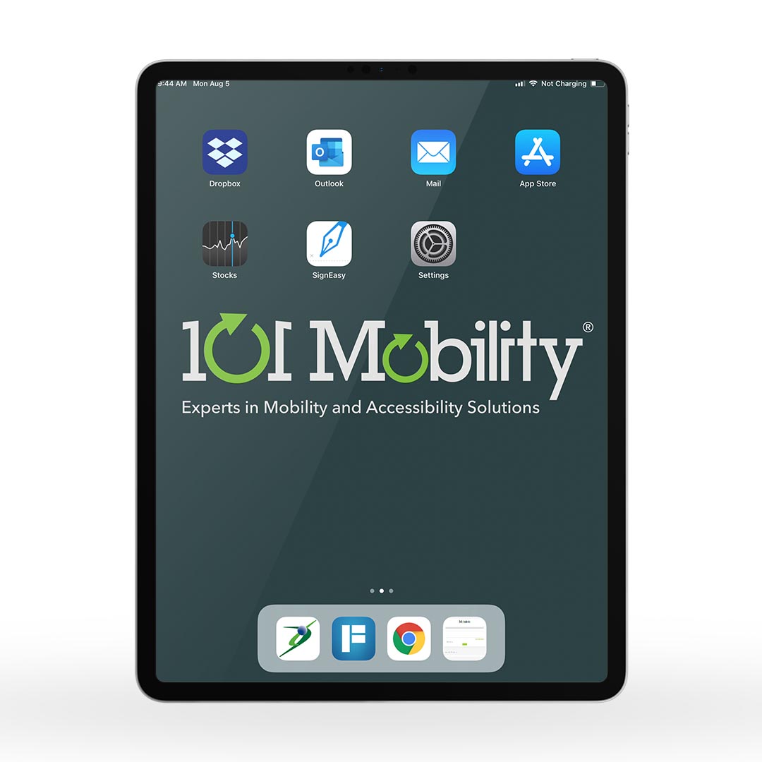 iPad Pros used by the company's Mobility Consultants include the company logo on the tablet screens and select apps preloaded on the device.